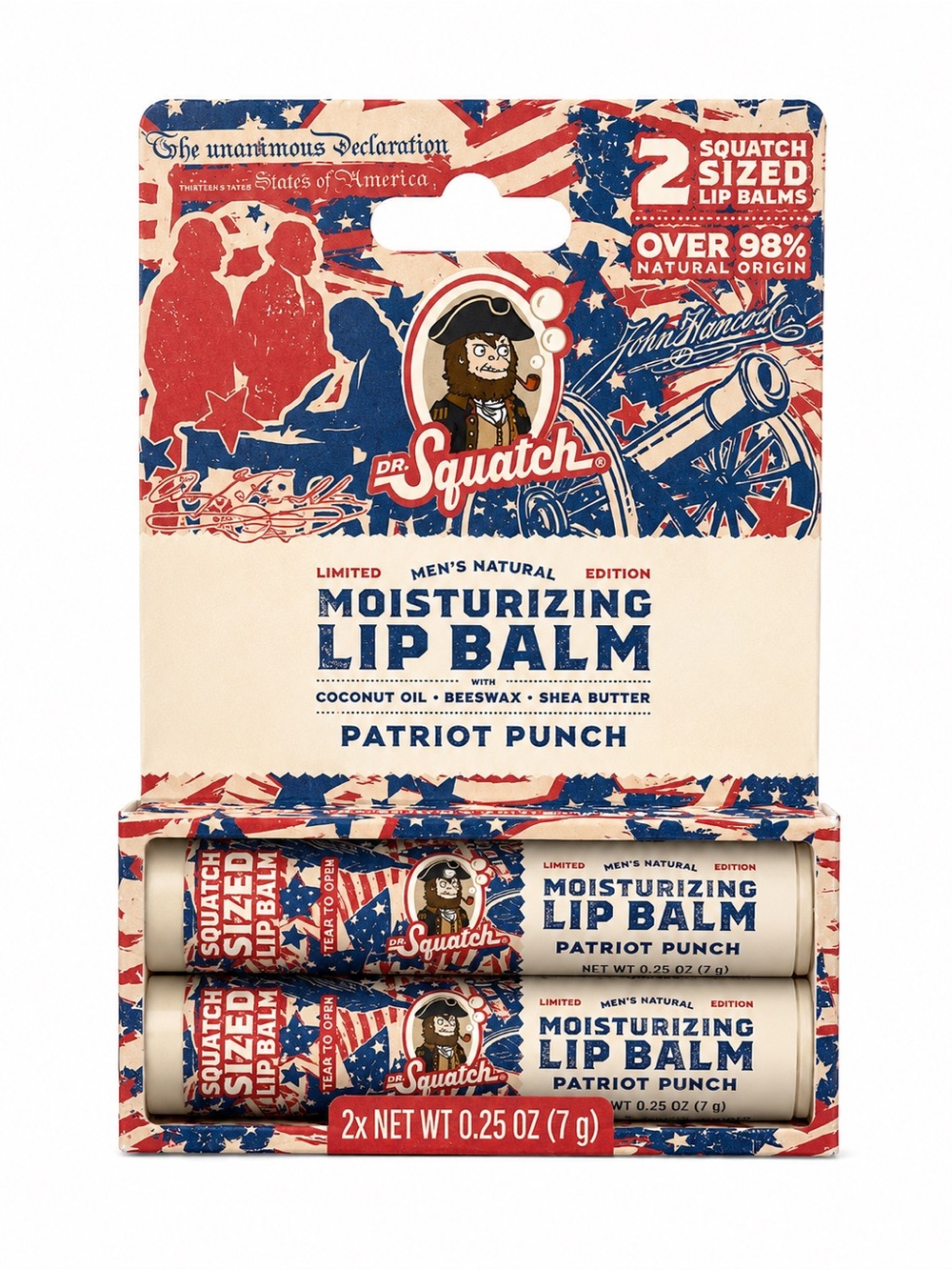 Dr.Squatch Patriot Punch Moisturizing Lip Balm Duo